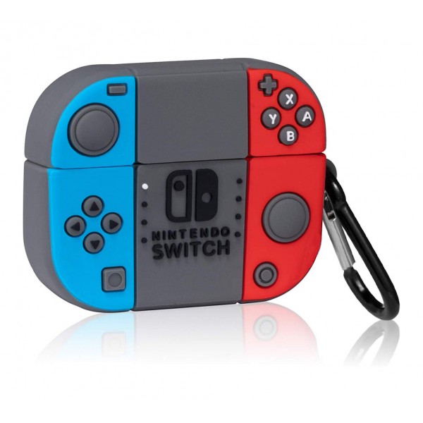 Чехол для Airpods Pro Silicon case с карабином Nintendo Switch