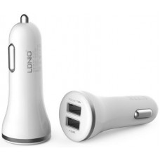 Автомобильное зарядное устройство LDNIO DL-C23 Car charger 2USB 3.4A + Lightning cable White