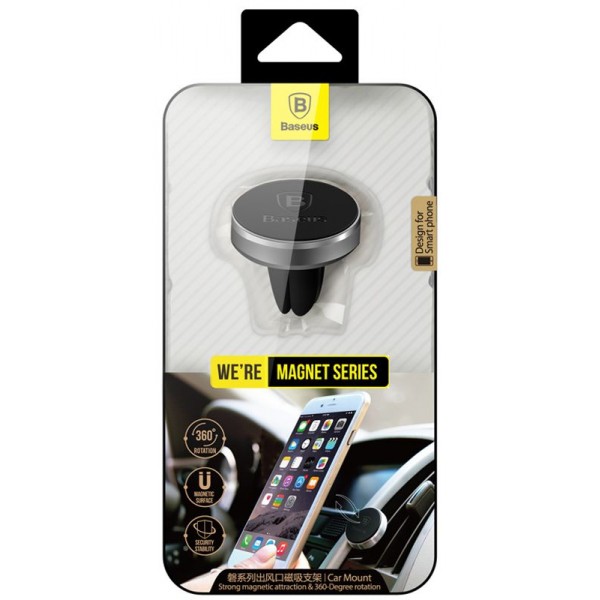 Автодержатель Baseus Magnet Car Mount Black