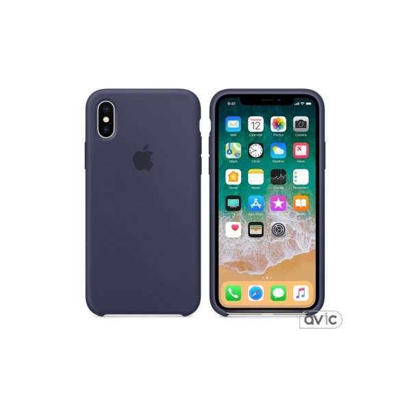 Чехол для Apple iPhone X Silicone Case Midnight Blue Copy