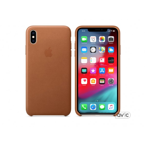 Чехол для Apple iPhone XS Max Leather Case Saddle Brown (MRWV2)