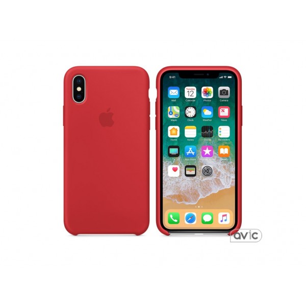 Чехол для Apple iPhone X Silicone Case Red Copy