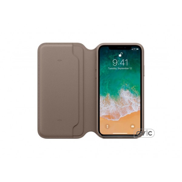 Чехол для Apple iPhone X Leather Folio Taupe (MQRY2)