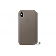 Чехол для Apple iPhone X Leather Folio Taupe (MQRY2)