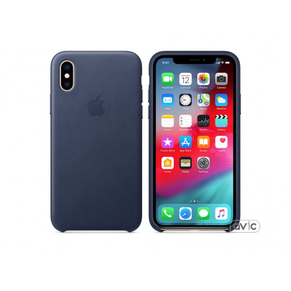 Чехол для Apple iPhone XS Leather Case Midnight Blue (MRWN2)