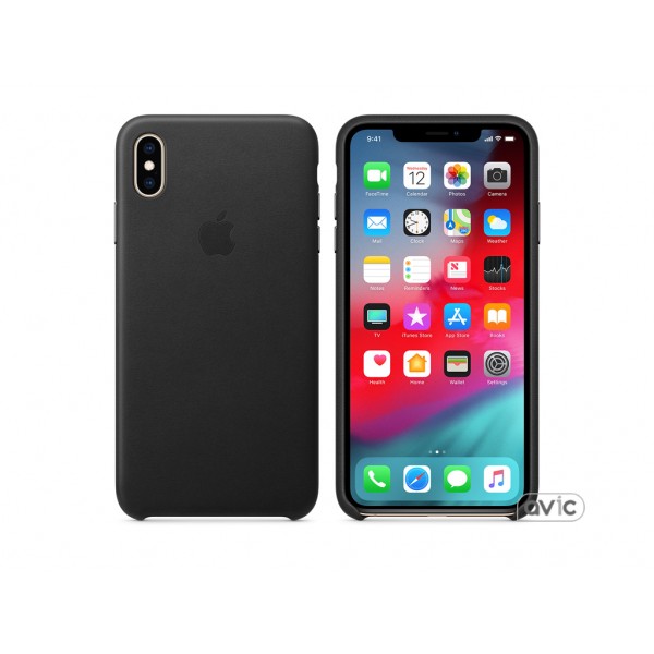 Чехол для Apple iPhone XS Max Leather Case Black (MRWT2)