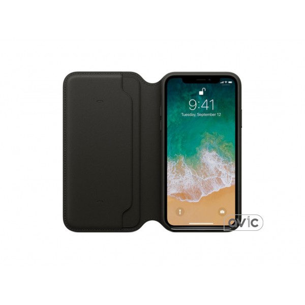 Чехол для Apple iPhone X Leather Folio Black (MQRV2)