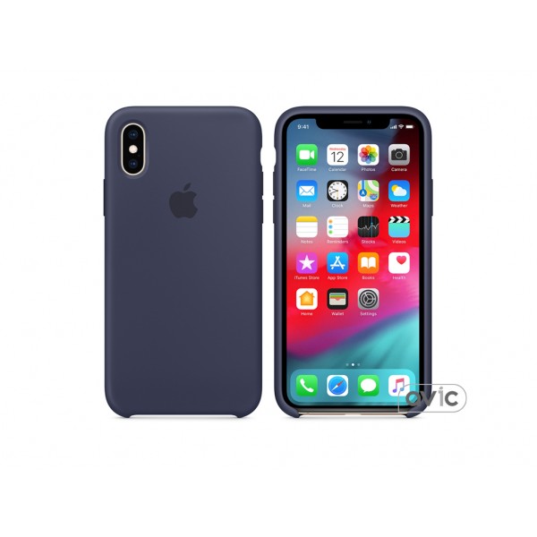 Чехол для Apple iPhone XS Silicone Case Midnight Blue (MRW92)