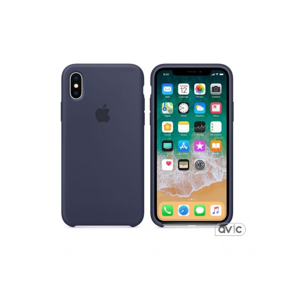 Чехол для Apple iPhone X Silicone Case Midnight Blue (MQT32)