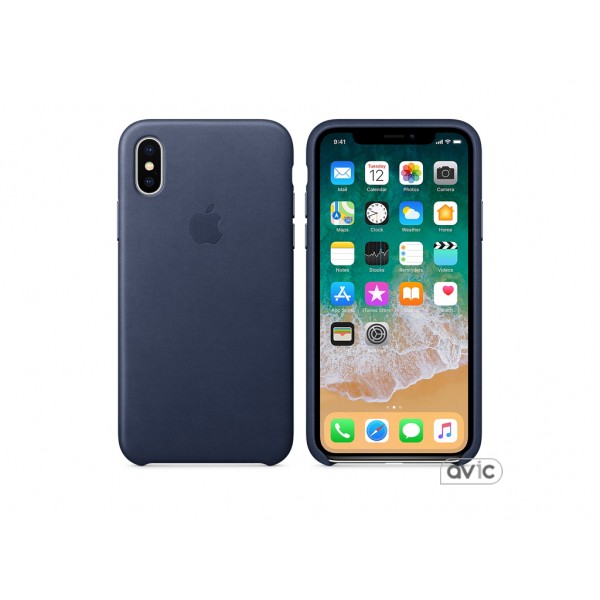 Чехол для Apple iPhone X Leather Case Midnight Blue (MQTC2)