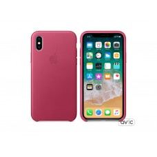 Чехол для Apple iPhone X Leather Case Pink Fuchsia (MQTJ2)