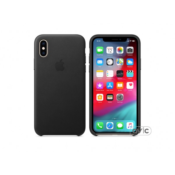 Чехол для Apple iPhone XS Leather Case Black (MRWM2)