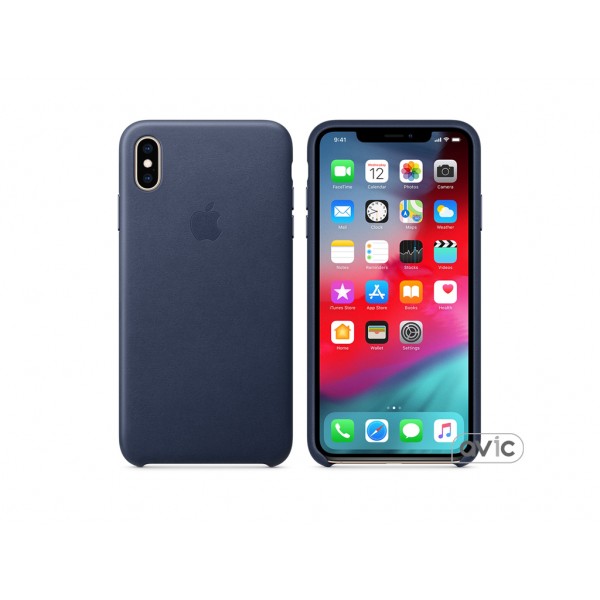 Чехол для Apple iPhone XS Max Leather Case Midnight Blue (MRWU2)