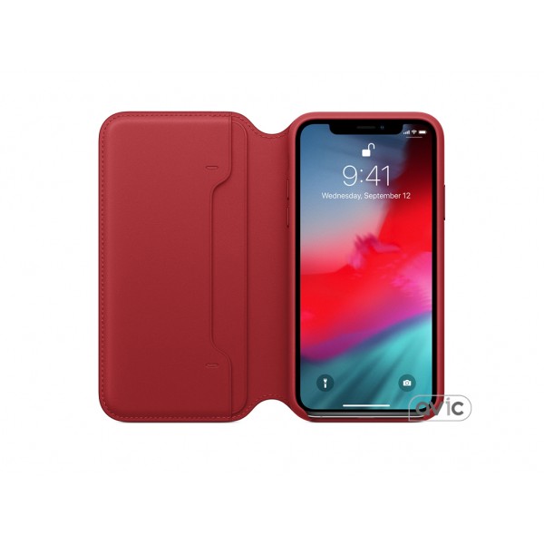 Чехол для Apple iPhone X Leather Folio Berry (MQRX2)