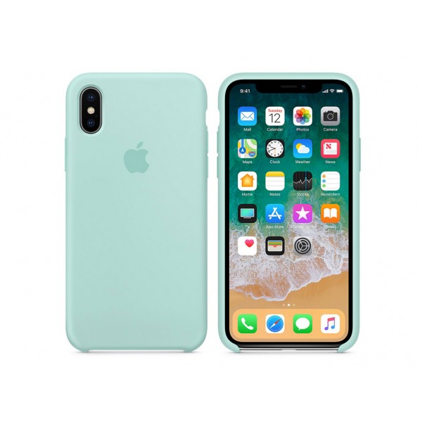 Чехол для Apple iPhone X Silicone Case Marine Green Copy