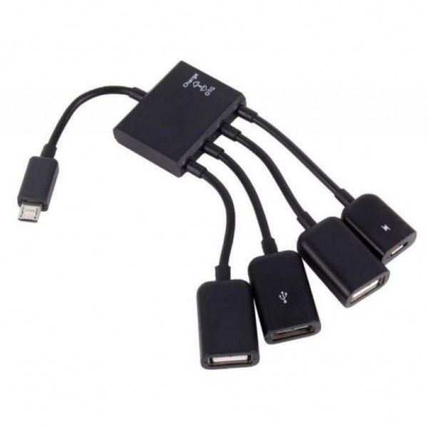 Концентратор Lapara LA-MicroUSB-OTG-HUB black