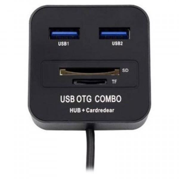 Концентратор Lapara LA-MicroUSB-OTG-HUB-CR black