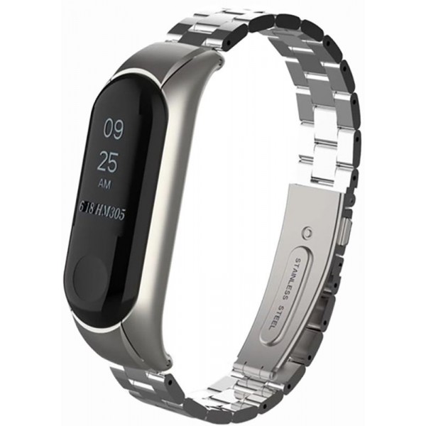 Ремешок UWatch Metal Strap For Xiaomi Mi Band 3 Silver