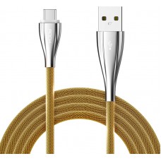 Кабель Rock metal Type-C data cable 1M Gold