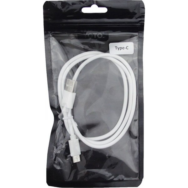 Кабель TOTO TKZ-63 USB cable Type-C 1m White