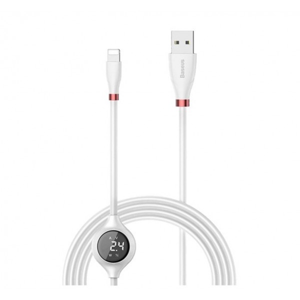 Кабель Baseus Big Eye Digital Display Lightning Cable White