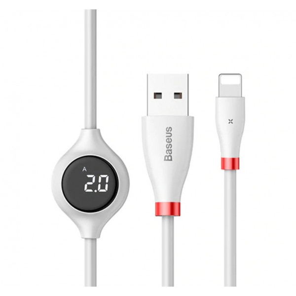 Кабель Baseus Big Eye Digital Display Lightning Cable White