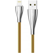 Кабель Rock metal Lightning data cable 0,3M Gold