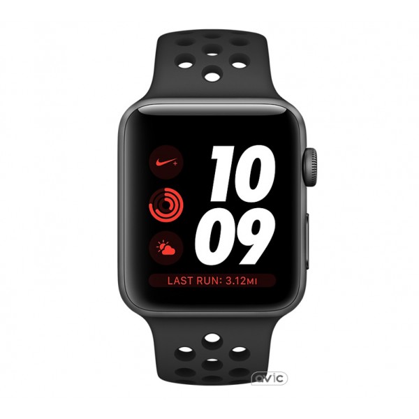 Apple Watch Nike+ Series 3 (GPS + Cellular) 42mm Space Gray Aluminum w. Anthracite/BlackSport B. (MQLD2)