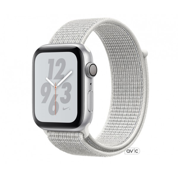 Apple Watch Nike+ Series 4 (GPS) 44mm Silver Aluminum Case with Summit White Nike Sport Loop (MU7H2)