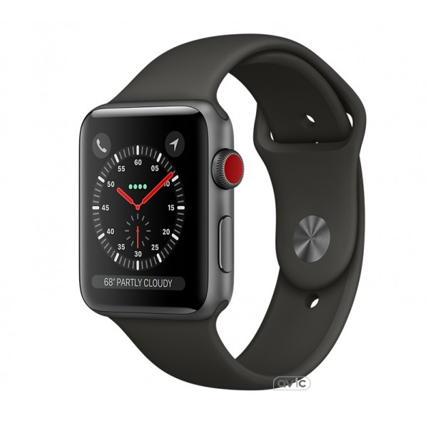 Apple Watch Series 3 (GPS + Cellular) 38mm Space Gray Aluminum w. Gray Sport B. (MR2W2)