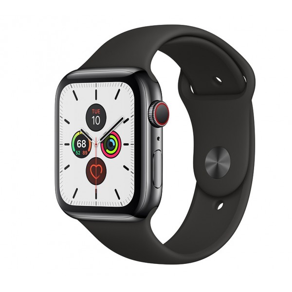 Apple Watch Series 5 LTE 44mm Space Black Steel w. Black b.- Space Black Steel (MWW72/MWWK2)