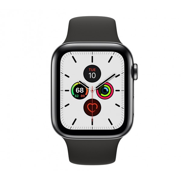 Apple Watch Series 5 LTE 44mm Space Black Steel w. Black b.- Space Black Steel (MWW72/MWWK2)