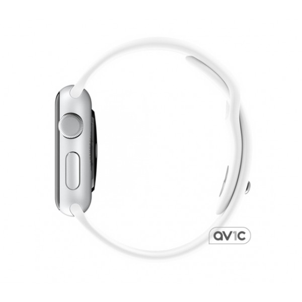 Apple Watch 42mm Stainless Steel Case with White Sport Band (MJ3V2)