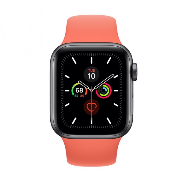 Apple Watch Series 5 (GPS+CELLULAR) 44mm Space Gray Aluminum Case with Sport Band Clementine