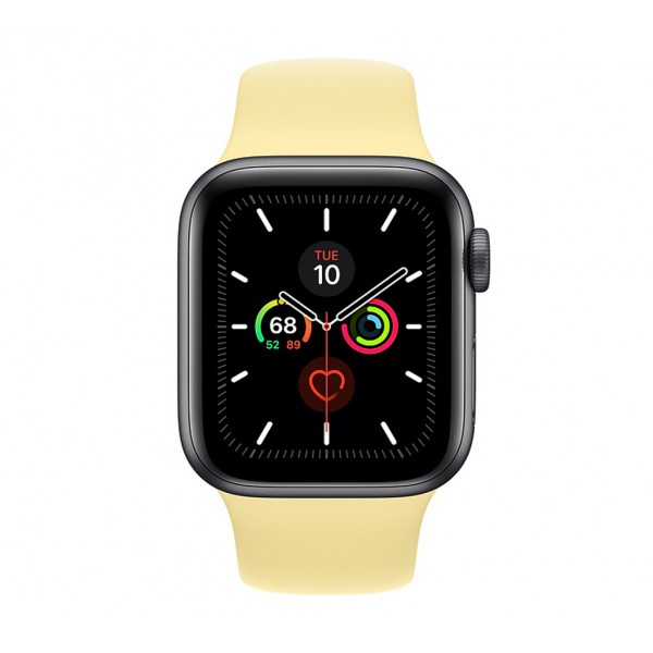 Apple Watch Series 5 (GPS+CELLULAR) 44mm Space Gray Aluminum Case with Sport Band Lemon Cream