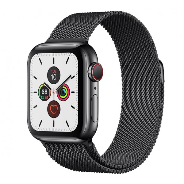 Apple Watch Series 5 LTE 44mm Space Black Steel w. Space Black Milanese Loop - Space Black Steel (MWW82/MWWL2)