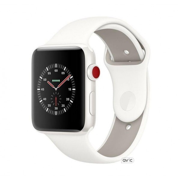 Apple Watch Edition Series 3 GPS + Cellular 42mm White Ceramic w. Soft White/Pebble Sport B. (MQKD2)