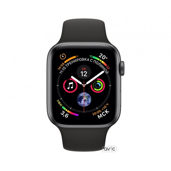 Apple Watch Series 4 40mm GPS+LTE Space Black Stainless Steel Case with Black Sport Band (MTVL2)