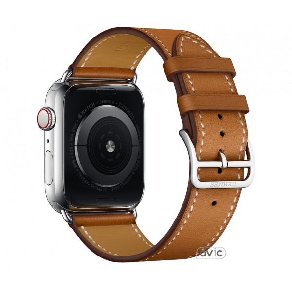 Apple Watch Hermes Series 4 (GPS + Cellular) 44mm Stainless Steel Case with Fauve Barenia Leather Single Tour (MU6V2)