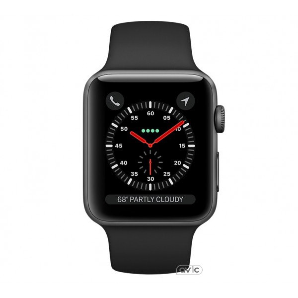 Apple Watch Series 3 (GPS) 38mm Space Gray Aluminum w. Black Sport B. - Space Gray (MQKV2)