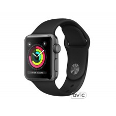 Apple Watch Series 3 (GPS) 38mm Space Gray Aluminum w. Black Sport B. - Space Gray (MQKV2)