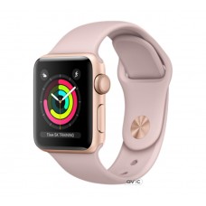 Apple Watch Series 3 (GPS) 42mm Gold Aluminum w. Pink Sand Sport B. - Gold (MQL22)