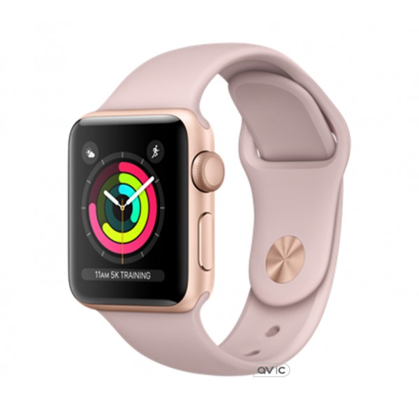 Apple Watch Series 3 (GPS) 42mm Gold Aluminum w. Pink Sand Sport B. - Gold (MQL22)