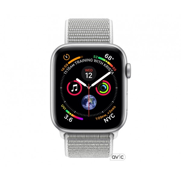 Apple Watch Series 4 GPS 44mm Silver Aluminum Case with Seashell Sport Loop (MU6C2)