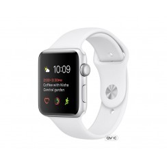 Apple Watch Series 1 38mm Silver Aluminum Case with White Sport Band (MNNG2)