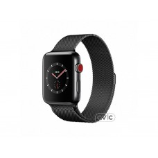 Apple Watch Series 3 + LTE 38mm Space Black Steel Case w. Black Milanese L. (MR1Н2)