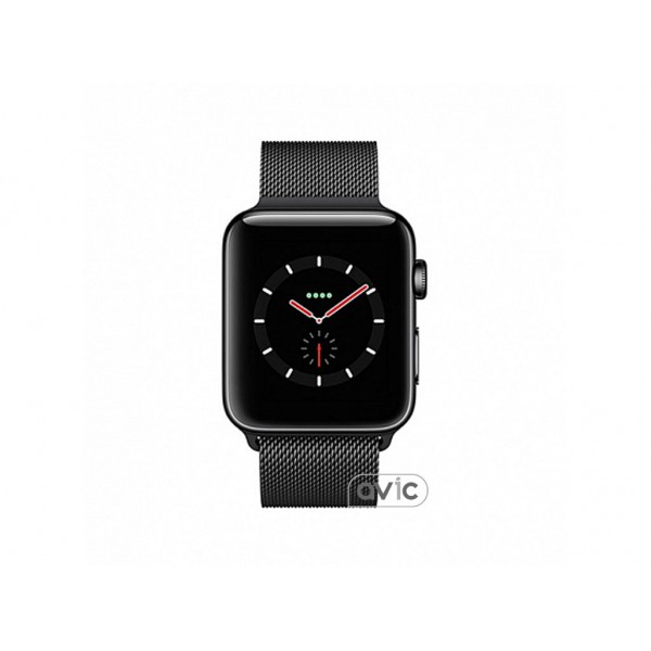 Apple Watch Series 3 + LTE 38mm Space Black Steel Case w. Black Milanese L. (MR1Н2)