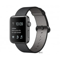 Apple Watch Series 2 38mm Space Gray Aluminum Case with Black Woven Nylon Band (MP052)