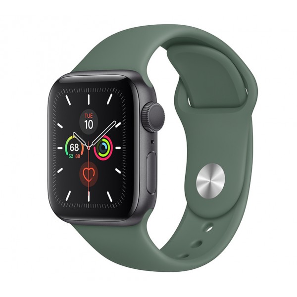 Apple Watch Series 5 (GPS+CELLULAR) 44mm Space Gray Aluminum Case with Sport Band Pine Green