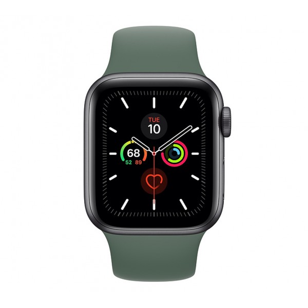 Apple Watch Series 5 (GPS+CELLULAR) 44mm Space Gray Aluminum Case with Sport Band Pine Green